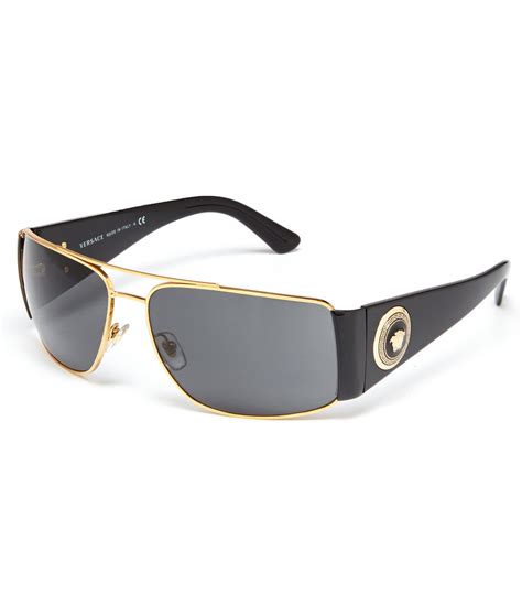 versace 55mm rectangular sunglasses|gold frame men's Versace glasses.